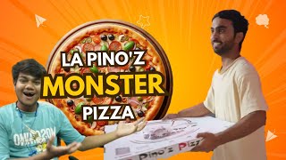 CAN WE FINISH INDIAS LARGEST PIZZA  24inch Monster Pizza From La Pinoz [upl. by Yahska]