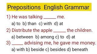 Prepositions English Grammar Test [upl. by Shultz]