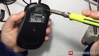 【帝亿电竞】赛睿RIVAL310鼠标拆解及微动更换视频教程 [upl. by Noirod]