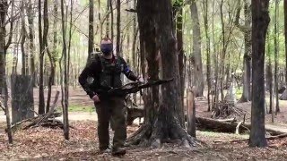 Paintball M56 Smartgun with a Maxxloader [upl. by Ahsiekrats]