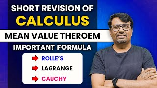 Calculus  Mean Value Theorem  Important formulae  Rolles Lagrange amp Cauchy [upl. by Airres]