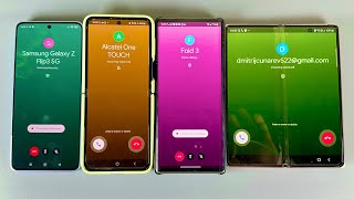 Application Google Meet  Four Phones Incoming Call  Samsung Galaxy Fold 2 vs Samsung Z Flip 3 5G [upl. by Reich]