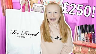 HUGE £250 TOO FACED MAKEUP SHOPPING HAUL 😱 omg [upl. by Valdes]