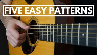 5 Easy Fingerpicking Patterns  Perfect for Beginners TABs [upl. by Rosemary]