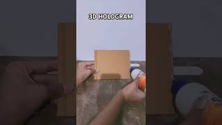 Easy 3D Hologram from cardboard youtubeshorts shortsfeed shortvideo viralvideo art [upl. by Erastatus]