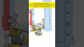 Label Affixing Mechanism mechanism mechanical engineering cad solidworks 3ddesign [upl. by Yekim325]