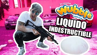 CREAMOS una WUBBLE BUBBLE con LÍQUIDO NO NEWTONIANO  SE HACE DURO Y ES INDESTRUCTIBLE Logan G [upl. by Humo]