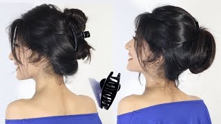 2 easy hairstyle bun with clutcher  new bun hairstyles  easy Hairstyle  hair style girl [upl. by Brynn]