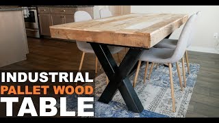 INDUSTRIAL PALLET WOOD TABLE [upl. by Earej]