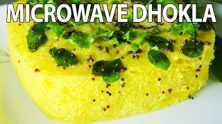 Instant Microwave Dhokla In 4 Minutes  Soft amp Spongy Khaman Dhokla Recipe  Popular Indian Snack [upl. by Odelia]