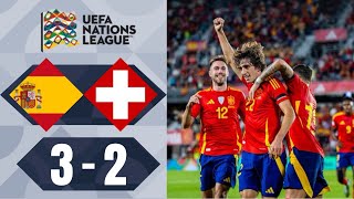 Bryan Zaragoza PENALTY GOAL 903  Spain vs Switzerland 32 Highlights  UEFA Nations League 2024 [upl. by Nnylesor]