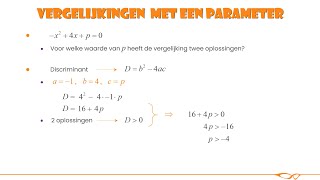 Vwo wiskunde B  Vergelijkingen met een parameter [upl. by Trstram34]