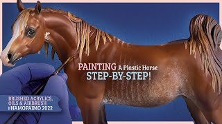 How I Painted a Chestnut Rabicano Breyer Model Horse in Acrylics Oils amp Airbrush for NaMoPaiMo [upl. by Tillford]