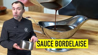 Classic red wine sauce for ideal steak I BORDELAISE SAUCE BY FRENCH CHEF [upl. by Naylor]