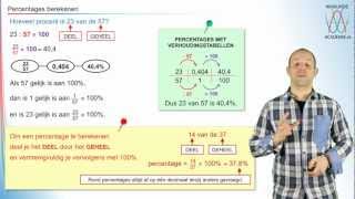 Procenten  percentages berekenen  WiskundeAcademie [upl. by Marybeth334]