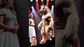 A Queen puses with horse on AGT  americagottalent  talent  magic a princess performs a fusion [upl. by Nerland]