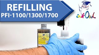 How to Refill Canon PFI1100 PFI1300 PFI1700 Ink Cartridges for PRO200021004000410060006100 [upl. by Tyrrell]