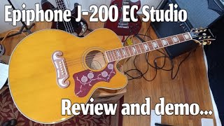 Epiphone J200 EC Studio Acoustic Review and Demo Amazing Guitar [upl. by Nasaj]