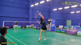 INFOSYS IC 2023 WS SEMI FINAL 🇮🇳 UNNATI Hooda vs 🇮🇳 TARA Shah  badminton bai badmintonlovers [upl. by Lauree]