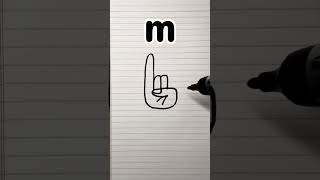 Draw m to rocker hand gestures fun art for kids kids kidsfun creative [upl. by Fortin]