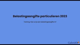 Online training Hoe vul ik mijn Belastingaangifte in [upl. by Siouxie879]