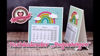 Tutorial Tischkalender quotRegenbogenquot mit Stampin Up [upl. by Sikata238]