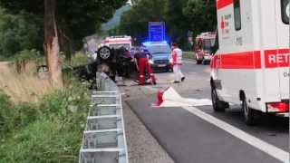 Tödlicher Unfall auf der B460 HeppenheimLorsch 19072012 [upl. by Neimad]