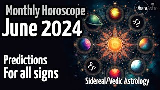 June 2024 Horoscope  For all signs  Vedic Astrology Monthly Predictions junehoroscope rashifal [upl. by Ayetal]