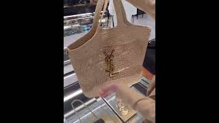 Saint Laurent Madagascar Lafite Grass ICARE Hook Weaving Plus Large Shopping Bag [upl. by Eelyma]