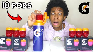 1 Bottle 10 Gatorade Pods  Challenge DANGEROUS [upl. by Salman935]