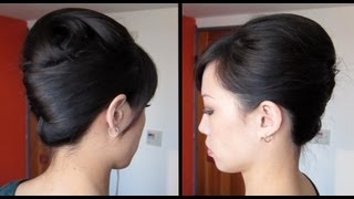 French twist tutorial updo for long thick hair [upl. by Chatav]