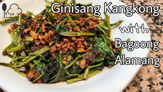 Ginisang Kangkong with Bagoong Alamang Recipe Stirfry KangKong  Recipe Pinas [upl. by Luz]