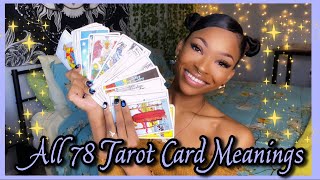 ALL 78 TAROT CARD MEANINGS 🪐🔮🧚🏾‍♀️ [upl. by Car526]