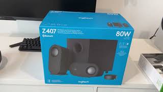 Logitech Z407 unboxing  thoughts  sound test [upl. by Bergwall]