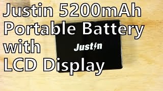 Review Justin 5200mAh Portable Battery Powerbank with LCD Display [upl. by Loats760]