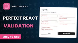 React js Form Validation tutorial  React Hook Form Advance Usages [upl. by Mimi592]