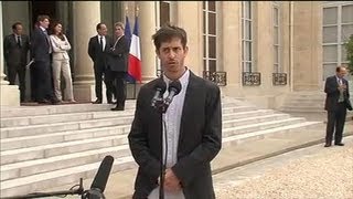 Roméo Langlois à lElysée  quotaucune rançon na été versé pour ma libérationquot [upl. by Meng719]