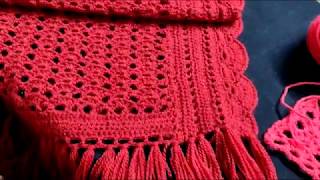 Woolen stoles design for girls I WoolenStole I Easy Crochet Shawl Tutorial I Threads And Needles [upl. by Gnilrad]