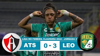 Atlas Femenil vs Leon 03 Resumen Goles 2024 [upl. by Muslim]