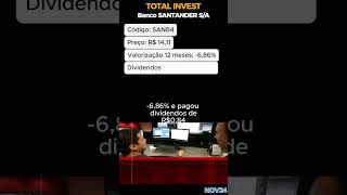 BANCO SANTANDER SA  598 de dividendos nos ultimos 12 meses dividendos investimentos trader [upl. by Tristas]