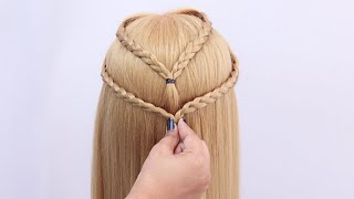 Quick amp easy beautiful hairstyle for school going cute face girl [upl. by Brittne747]