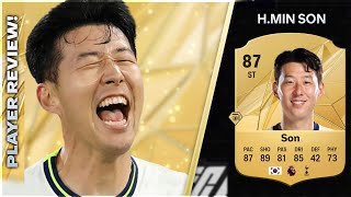 FINESSE SHOT PLAYSTYLE 87 RATED HEUNG MIN SON PLAYER REVIEW  EA FC25 ULTIMATE TEAM [upl. by Irvin]