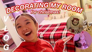 DECORATING MY ROOM FOR CHRISTMAS  Vlogmas Day 2 [upl. by Erb932]