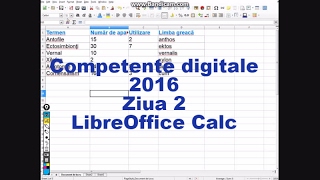 Competente digitale 2016  Ziua 2  Subiectul IV  LibreOffice Calc [upl. by Laufer199]