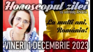 MERCUR IN CAPRICORN ⭐HOROSCOPUL DE VINERI 1 DECEMBRIE 2023 cu astrolog Acvaria [upl. by Alliuqat]