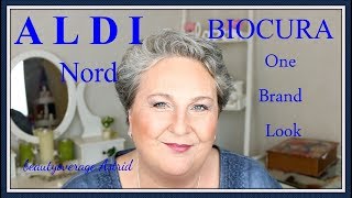 ALDI Nord Biocura  One brand Look  Discounter Makeup tutorial  beautyoverage Astrid [upl. by Gredel]