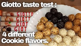 Giotto Taste Test 4 Different Flavors  Stroopwafel Danish Butter Cookie and More [upl. by Allerbag]