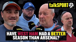 quot100 WEVE HAD A BETTER SEASON THAN ARSENALquot 🤣🔥 These West Ham United fans make some BIG CLAIMS [upl. by Nevek]