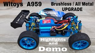 Wltoys A959  All Metal and Brushless Motor Upgrade Test [upl. by Rennie]