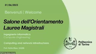 Presentazione dellorientamento di Computing and network Infrastructures [upl. by Eleda]